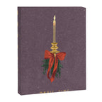 Candle with bow and spruce sprigs Canvas Print Gallery Image 6