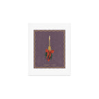 Candle with bow and spruce sprigs Art Print Gallery Image 1