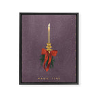 Candle with bow and spruce sprigs Framed Canvas Print Gallery Image 6