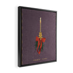 Candle with bow and spruce sprigs Framed Canvas Print Gallery Image 2