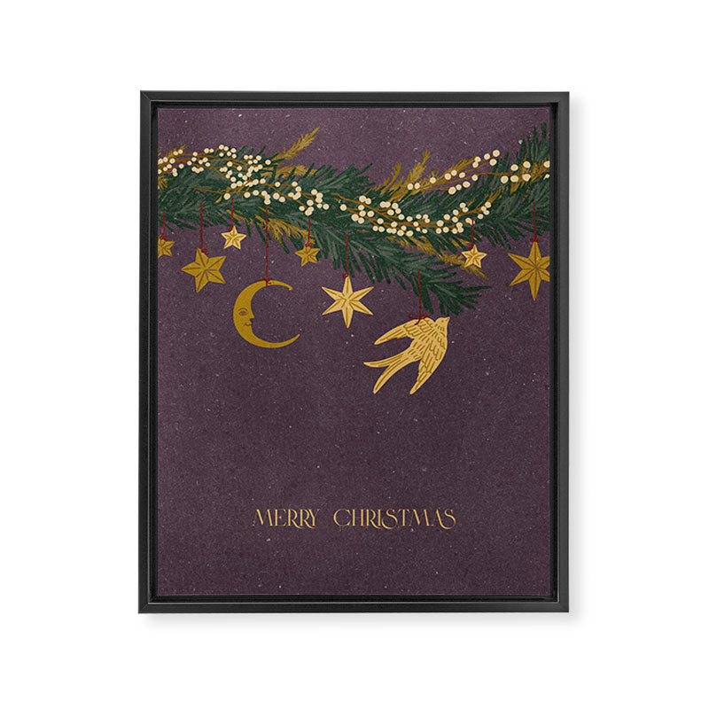 Christmas vintage toys on Christmas tree branches Framed Canvas Print Gallery Image 6