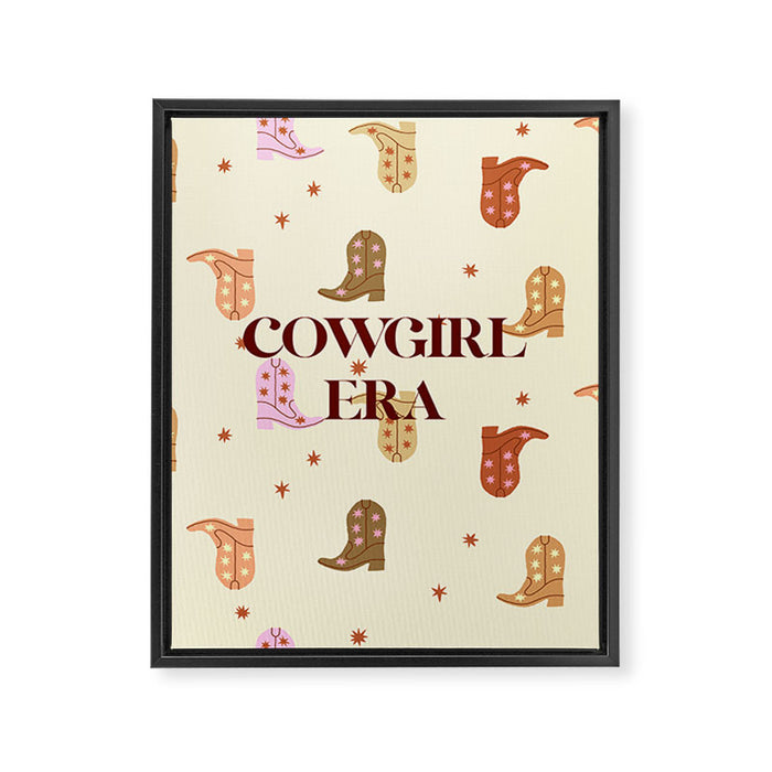 Cowgirl boots pattern Framed Canvas Print Gallery Image 1