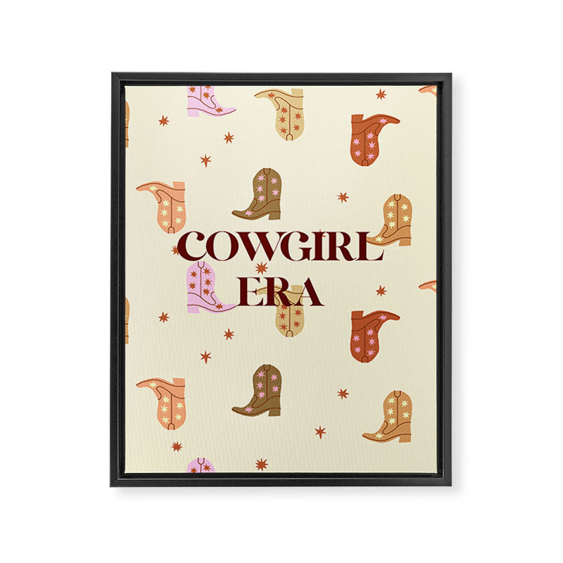 Cowgirl boots pattern Framed Canvas Print Gallery Image 6