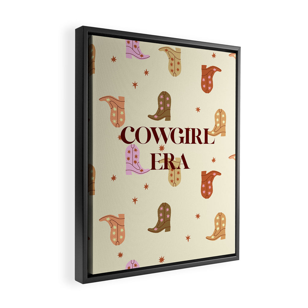Cowgirl boots pattern Framed Canvas Print Gallery Image 2