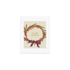 Cozy Season. Christmas wreath with bow Art Print Gallery Image 1