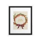Cozy Season. Christmas wreath with bow Framed Art Print Gallery Image 5
