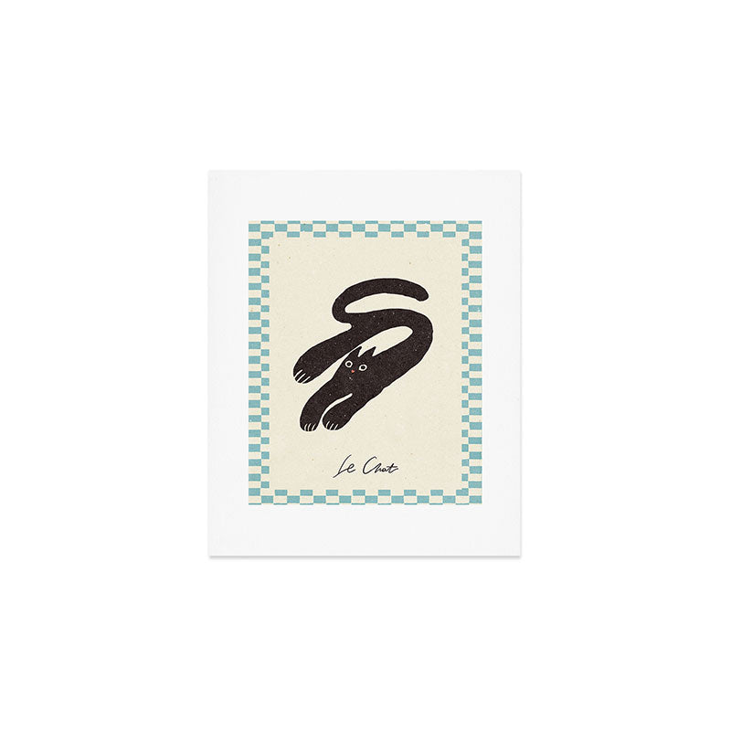 Cute black cat, modern art Art Print Gallery Image 1