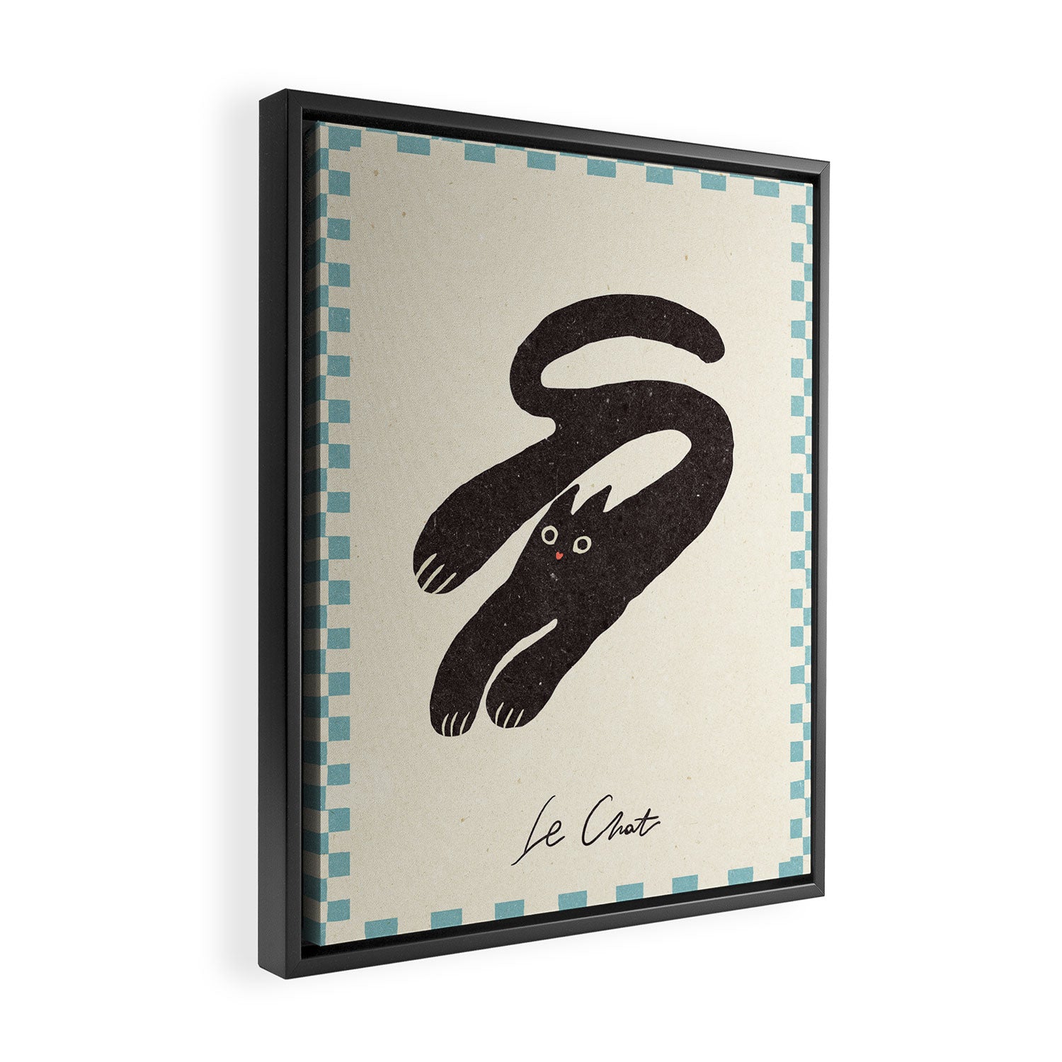 Cute black cat, modern art Framed Canvas Print Gallery Image 2