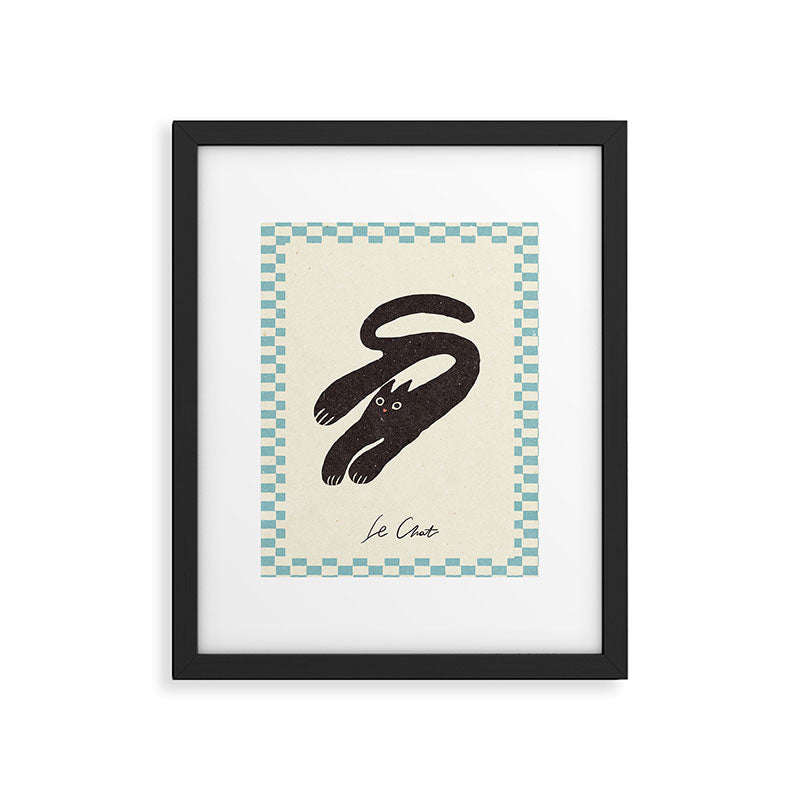 Cute black cat, modern art Framed Art Print Gallery Image 5