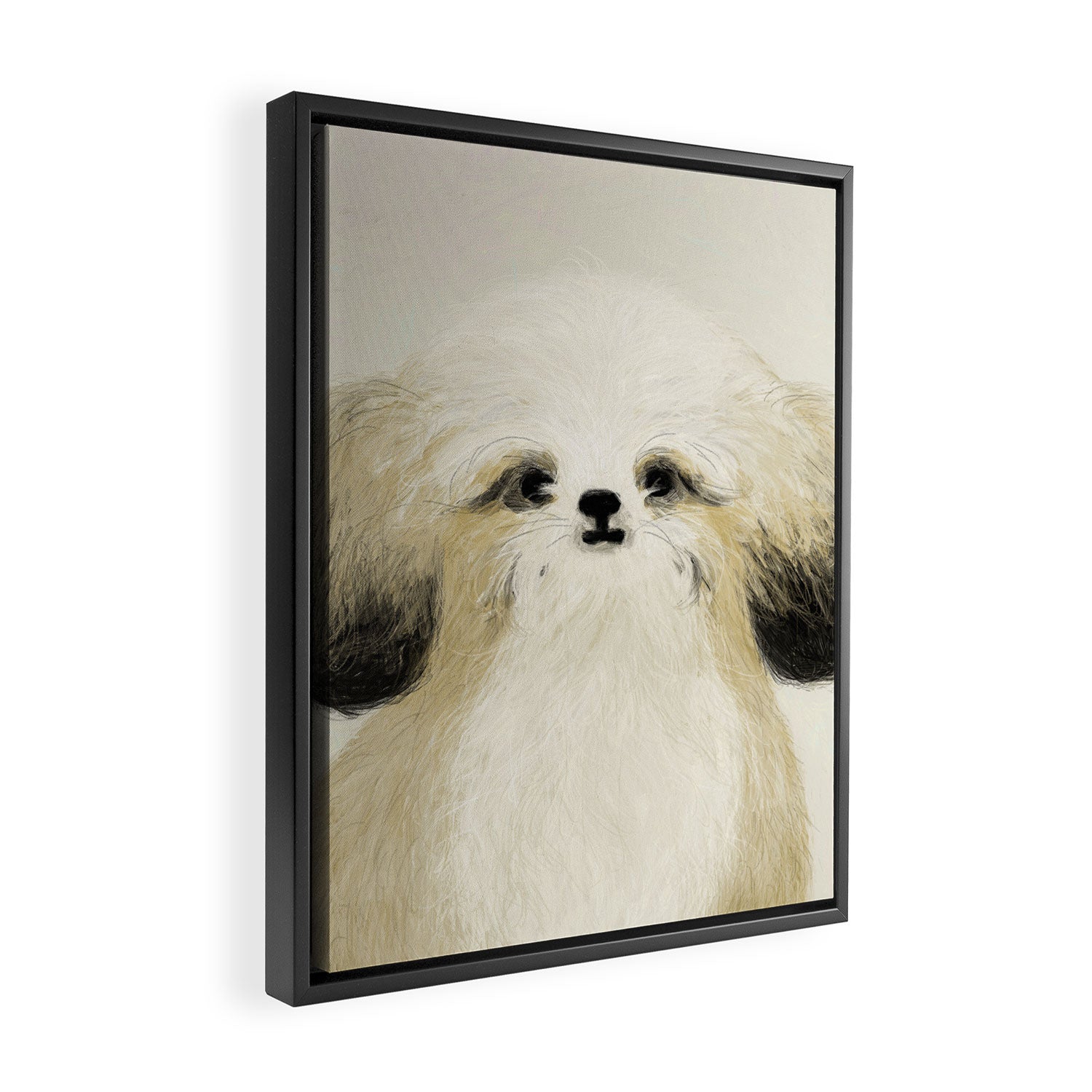 Cute dogs portrait. Wally Framed Canvas Print Gallery Image 2