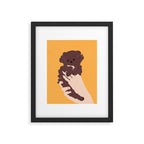 Cute puppy in arms Framed Art Print Gallery Image 5