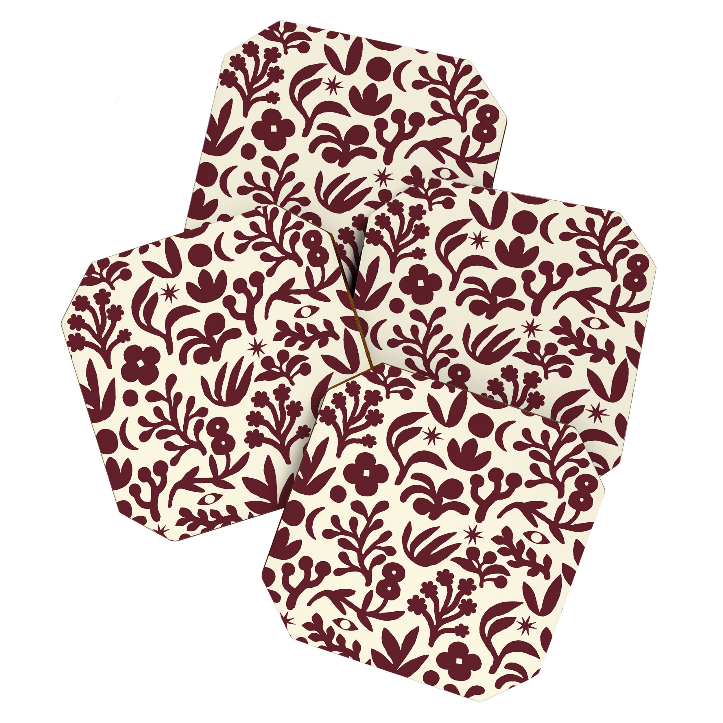 Floral shapes Pattern 01 Coaster Gallery Image 1