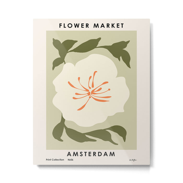 Flower Market, Amsterdam, cottagecore boho vibes Metal Print Gallery Image 1