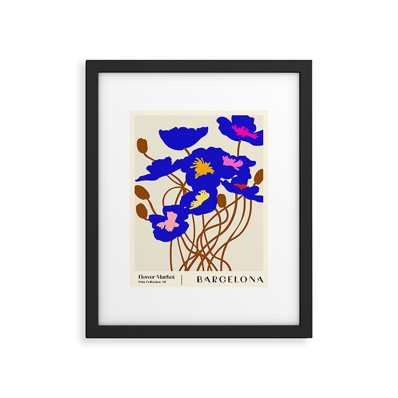 Flower Market, Barcelona, Modern botanical style Framed Art Print Gallery Image 5
