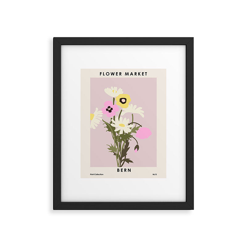 Flower market, Bern, Abstract botanical art Framed Art Print Gallery Image 5