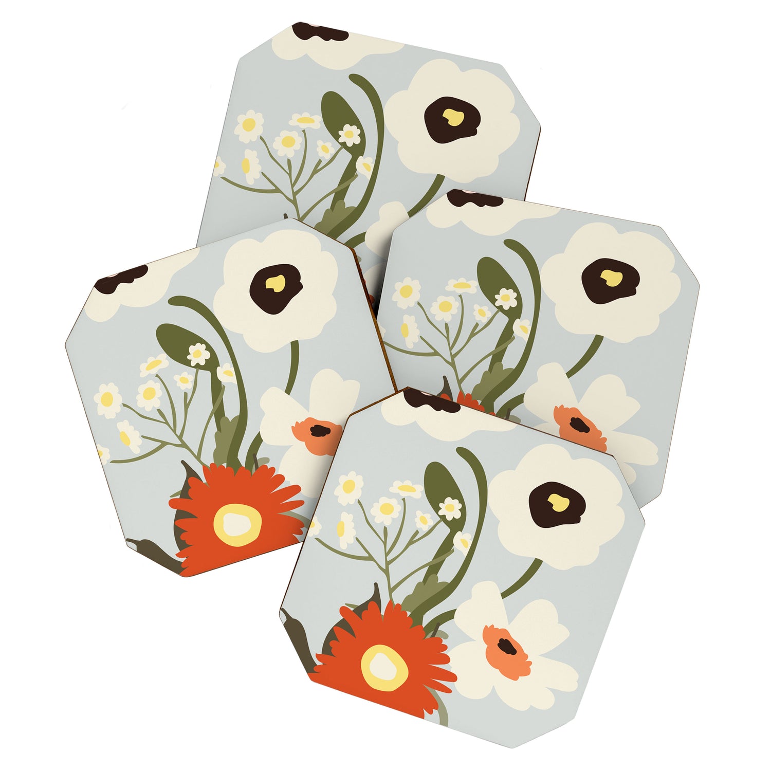 Flower market, Bruges, boho aesthetic Coaster Gallery Image 1