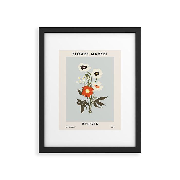 Flower market, Bruges, boho aesthetic Framed Art Print Gallery Image 1