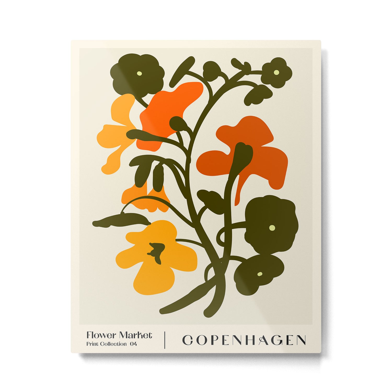 Flower Market, Copenhagen, Vintage Cottagecore style Metal Print Gallery Image 4
