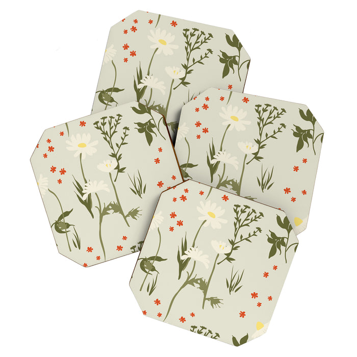 Flower market, Gdansk, Botanical Vintage art Coaster Gallery Image 1
