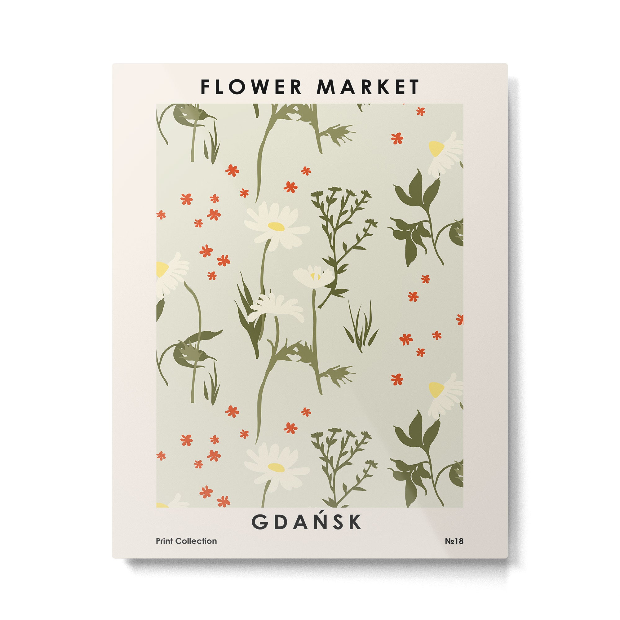Flower market, Gdansk, Botanical Vintage art Metal Print Gallery Image 4