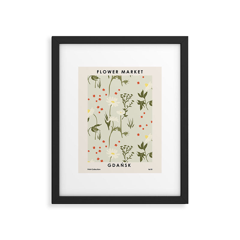 Flower market, Gdansk, Botanical Vintage art Framed Art Print Gallery Image 5