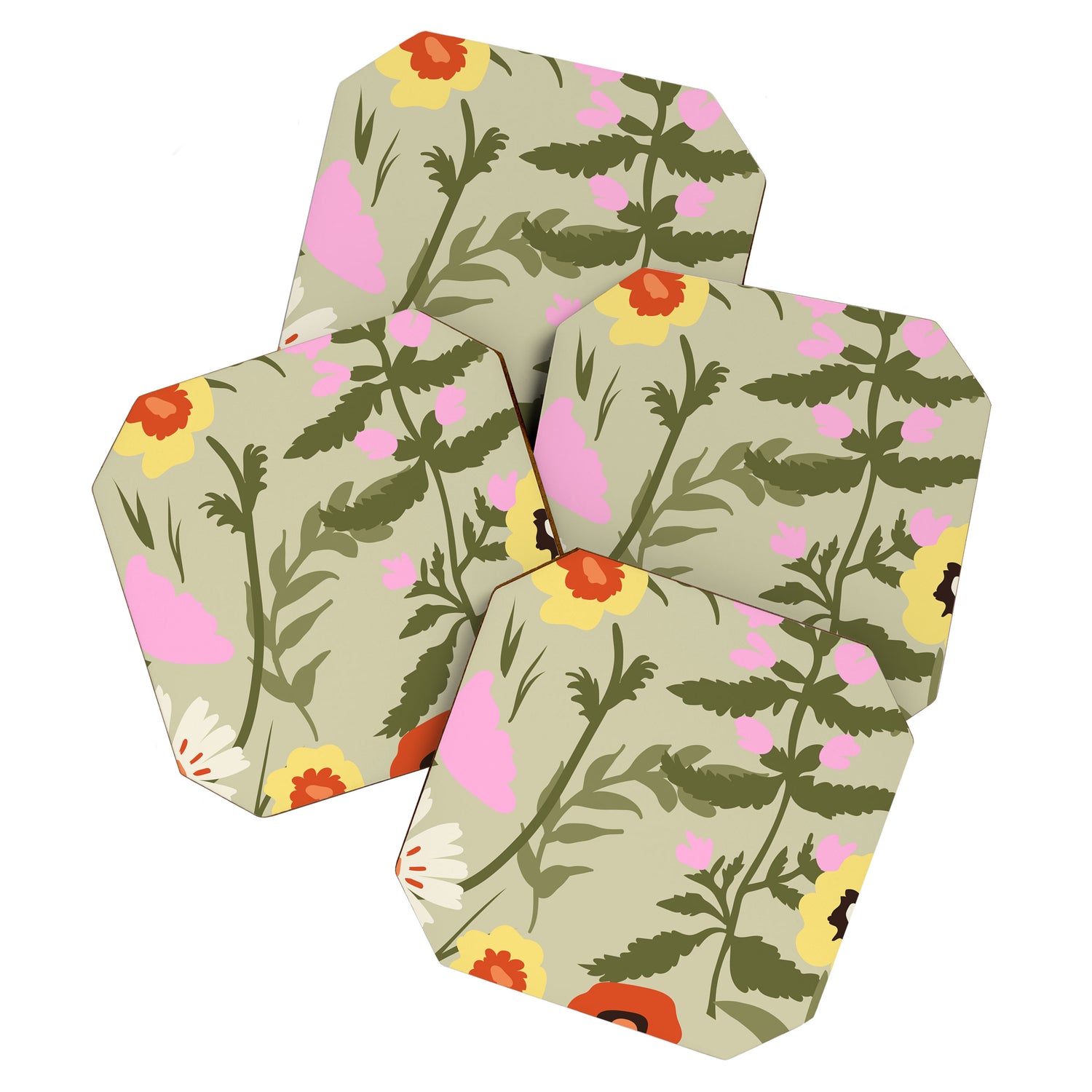 Flower Market, Prague, Abstract floral art Coaster Gallery Image 1