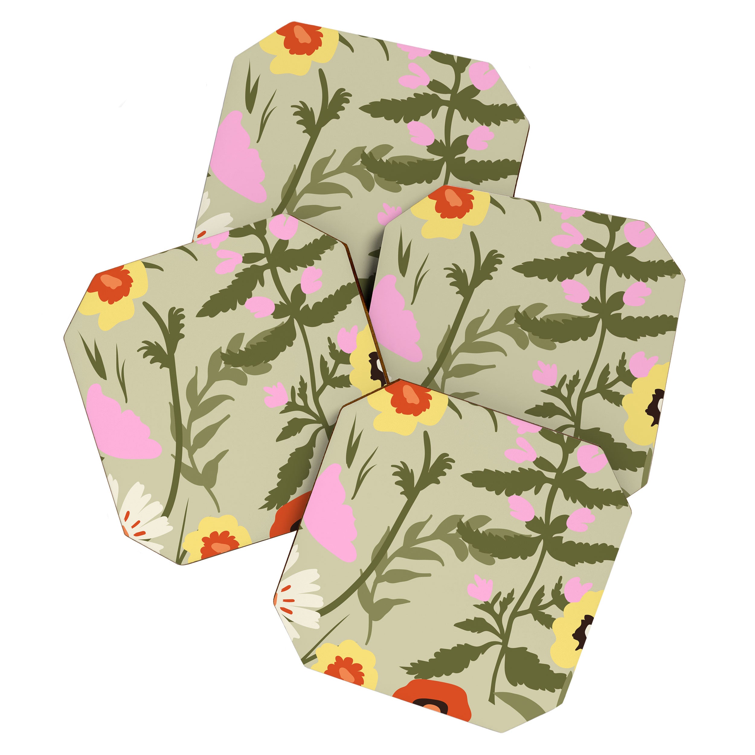 Flower Market, Prague, Abstract floral art Coaster Gallery Image 1