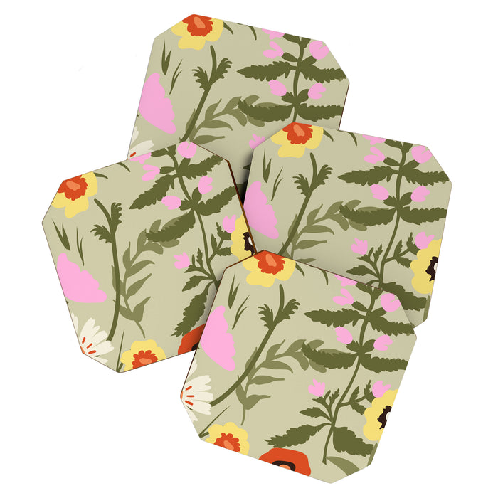 Flower Market, Prague, Abstract floral art Coaster Gallery Image 1