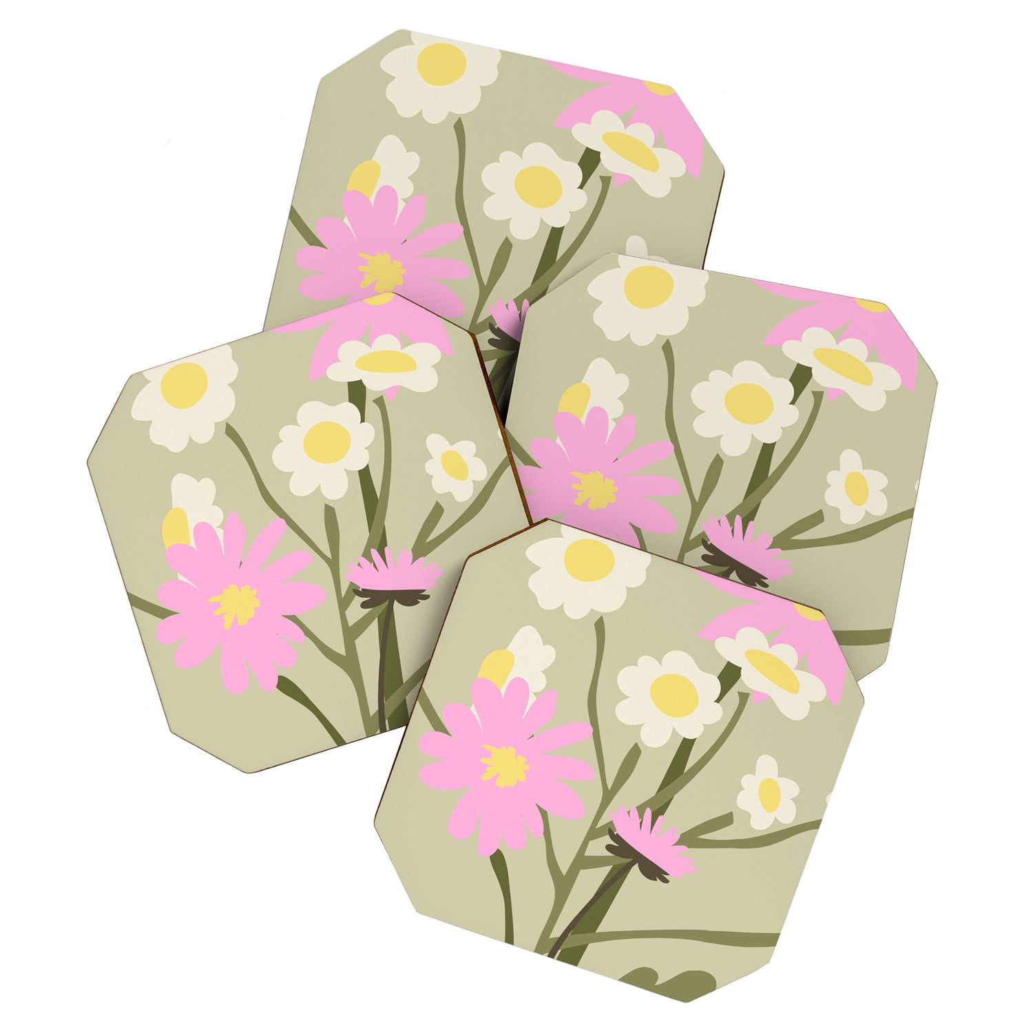 Flower Market, Rome, Pastel floral art Coaster Gallery Image 1