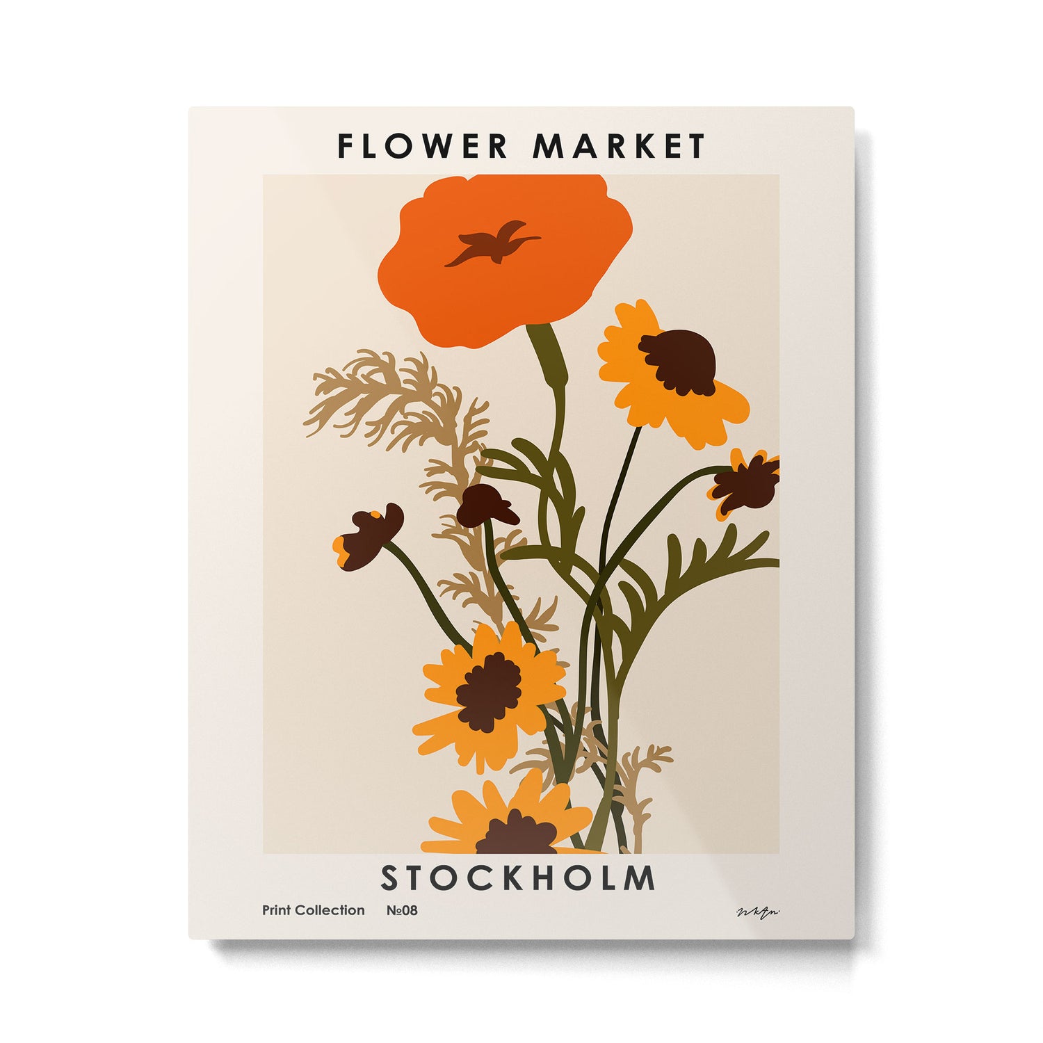 Flower Market, Stockholm, Pastel retro style Metal Print Gallery Image 4