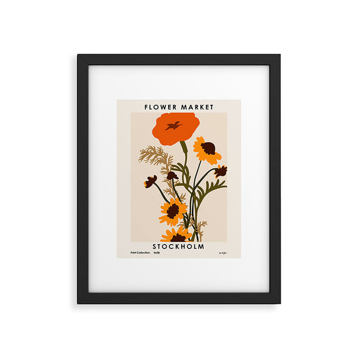 Flower Market, Stockholm, Pastel retro style Framed Art Print Gallery Image 1