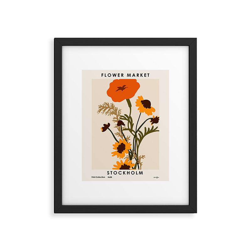 Flower Market, Stockholm, Pastel retro style Framed Art Print Gallery Image 5