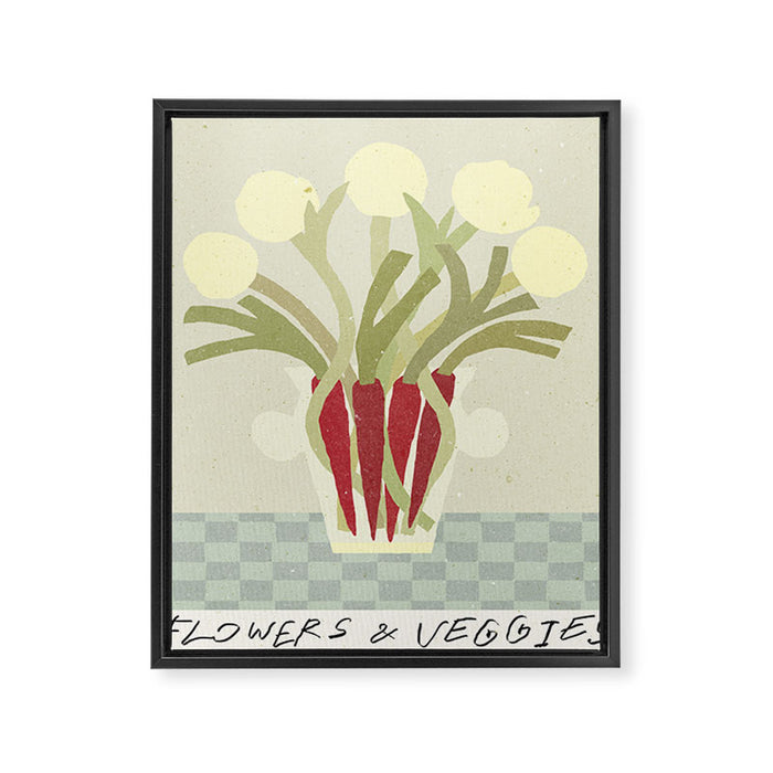 Flowers & Veggies. Still life autumn collection Framed Canvas Print Gallery Image 1