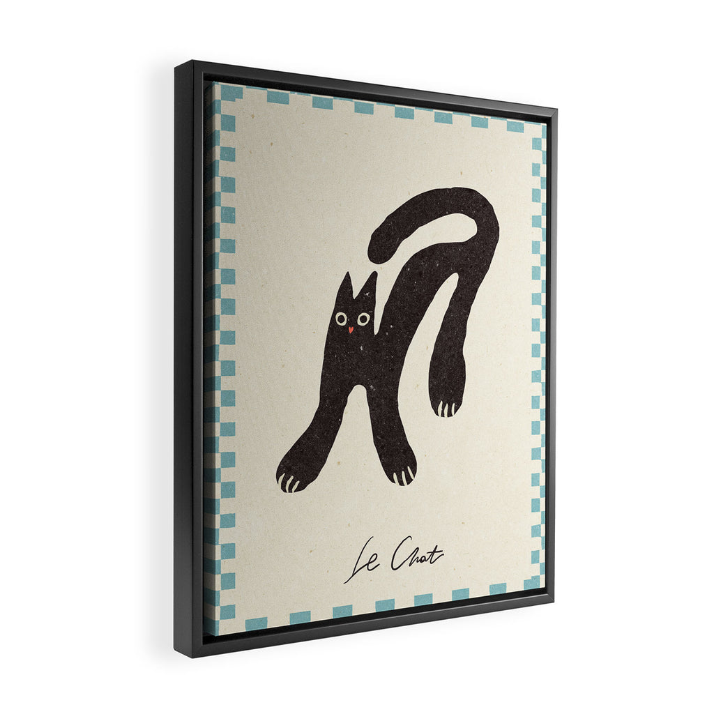 Funny mood cat illustration Framed Canvas Print Gallery Image 2
