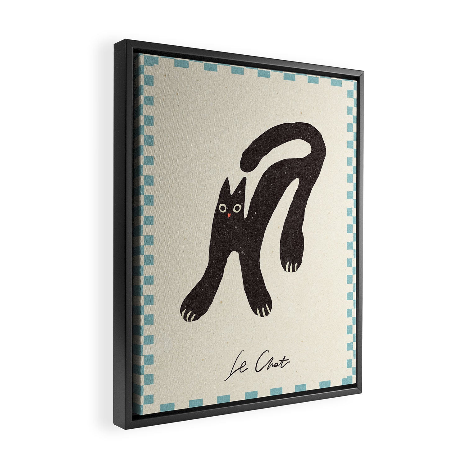 Funny mood cat illustration Framed Canvas Print Gallery Image 2