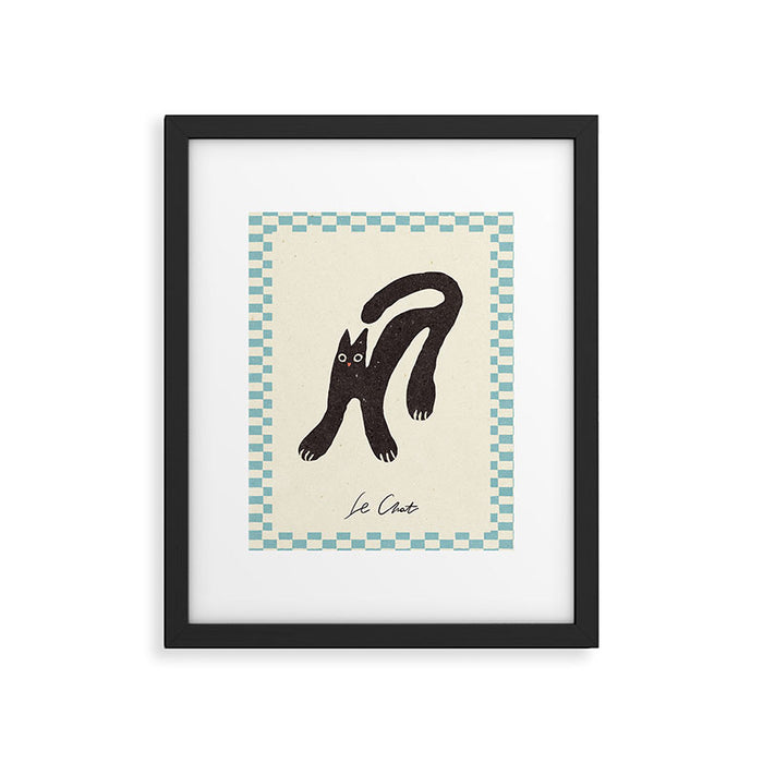 Funny mood cat illustration Framed Art Print Gallery Image 1