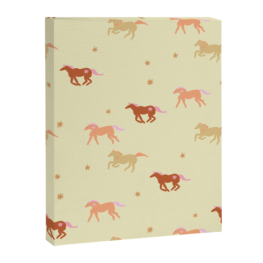 Herd of Wild West horses pattern Canvas Print Gallery Image 6