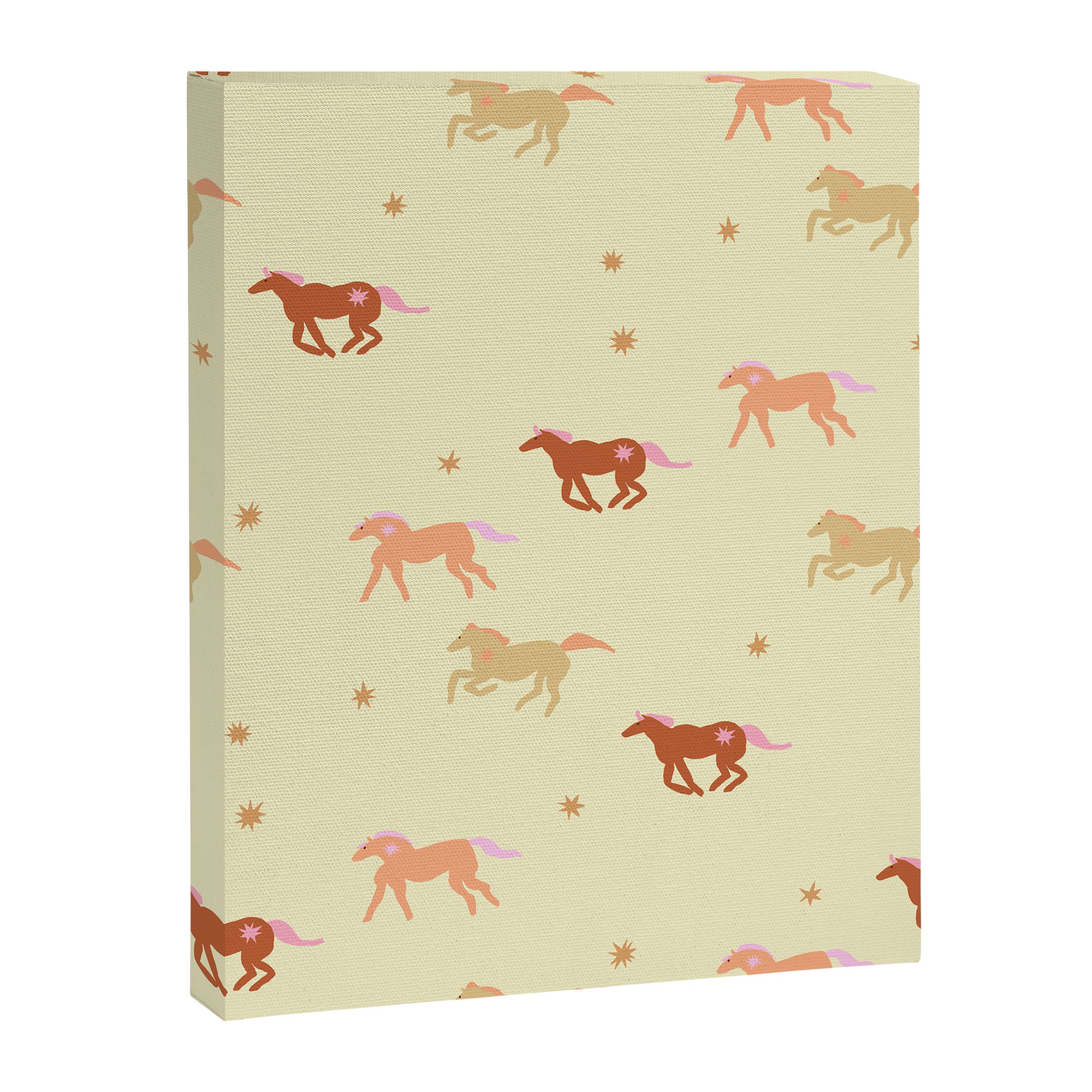 Herd of Wild West horses pattern Canvas Print Gallery Image 6
