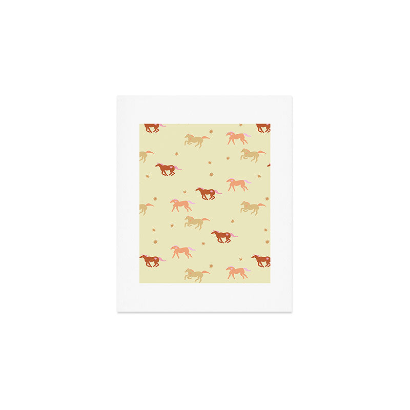 Herd of Wild West horses pattern Art Print Gallery Image 1