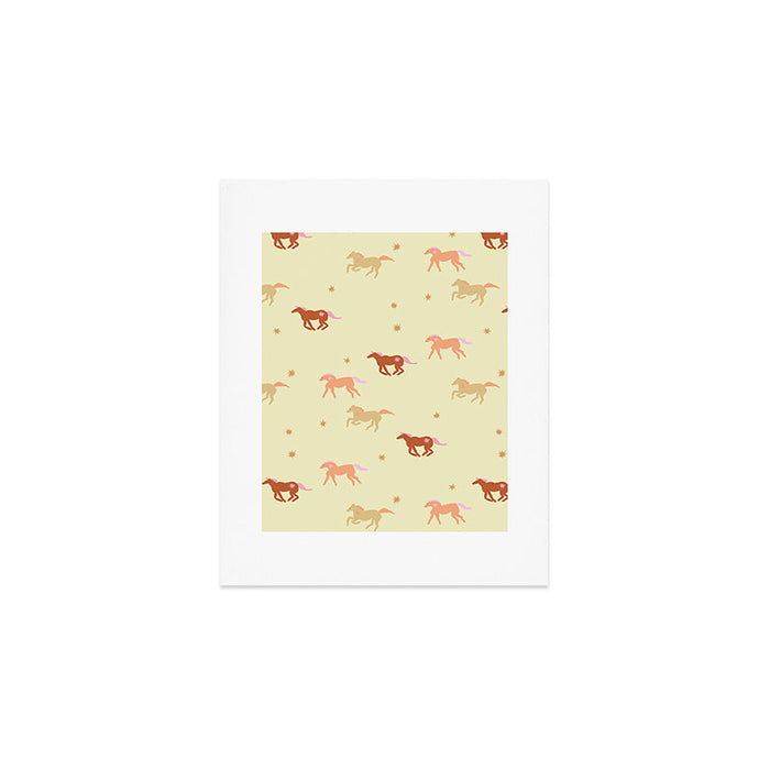 Herd of Wild West horses pattern Art Print Gallery Image 1
