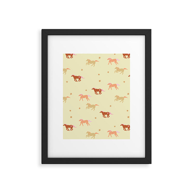 Herd of Wild West horses pattern Framed Art Print Gallery Image 5