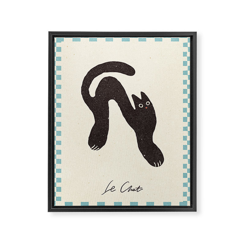 Le Chat. Funny cat illustration Framed Canvas Print Gallery Image 6