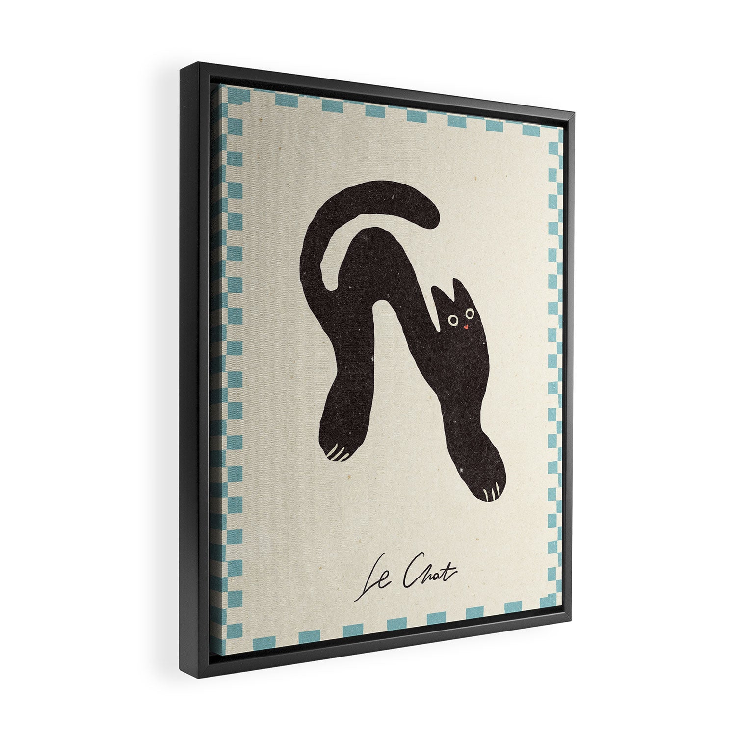 Le Chat. Funny cat illustration Framed Canvas Print Gallery Image 2