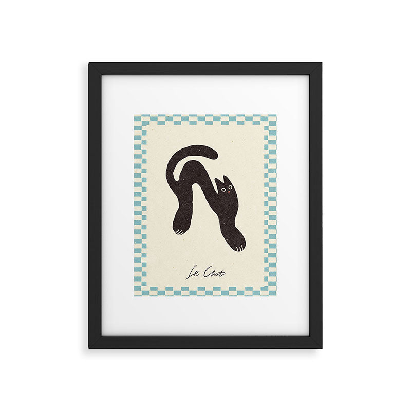 Le Chat. Funny cat illustration Framed Art Print Gallery Image 5