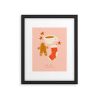 Scandinavian cute rustic cottage in a winter landscape Framed Art Print Gallery Image 5