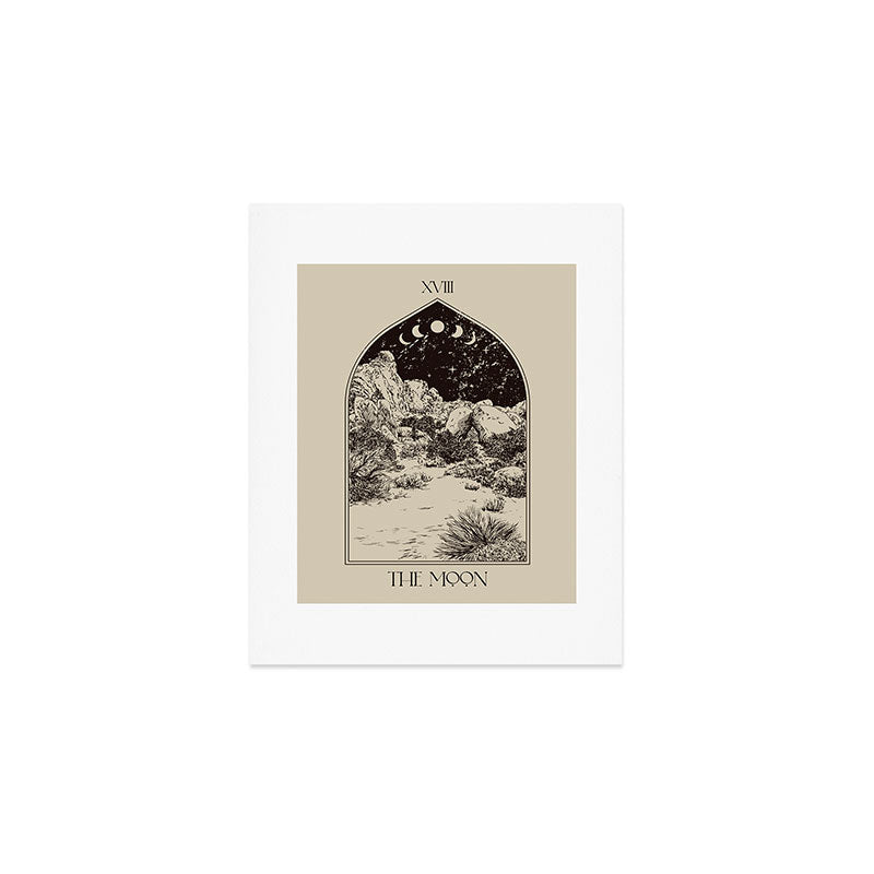 The Moon Tarot Card Poster. Mystic Landscape. Esoteric tarot. Dark moon Art Print Gallery Image 1