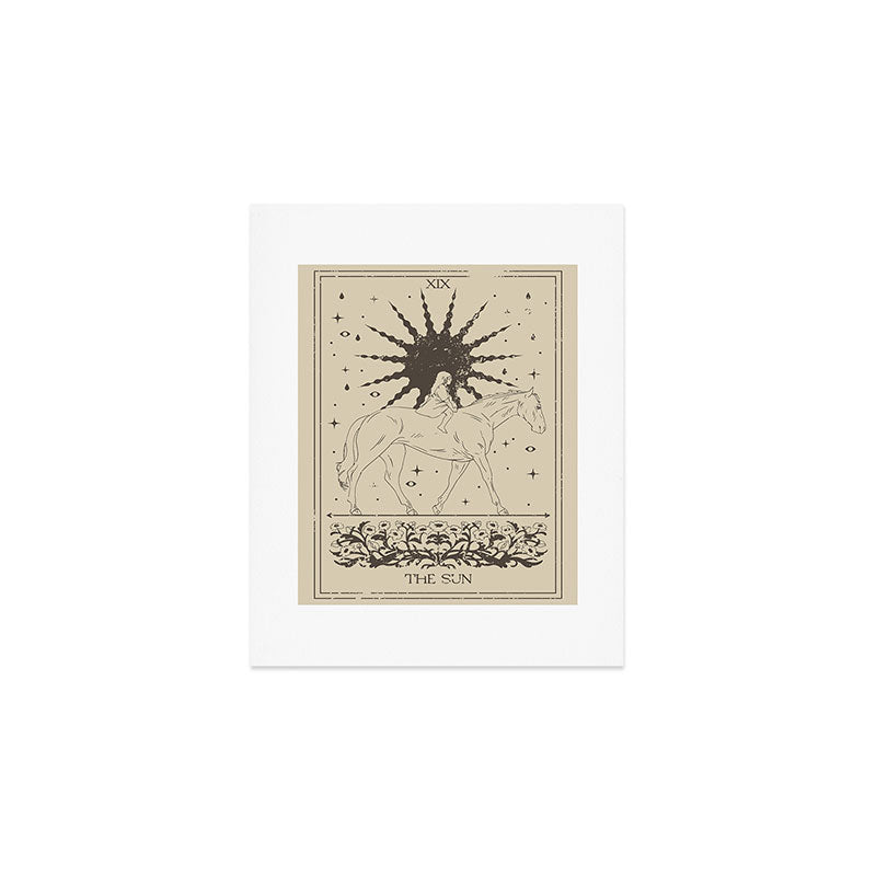 The Sun Card, Sun girl and horse print, Major Arcana, Divination, Magic girl Art Print Gallery Image 1