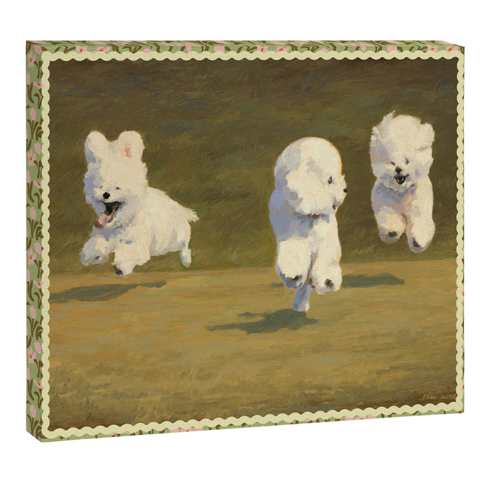 Three Dogs Running Canvas Print Gallery Image 1