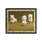 Three Dogs Running Framed Canvas Print Gallery Image 12