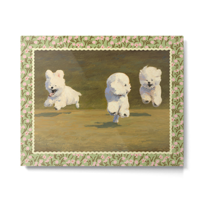 Three Dogs Running Metal Print Gallery Image 1